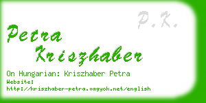 petra kriszhaber business card
